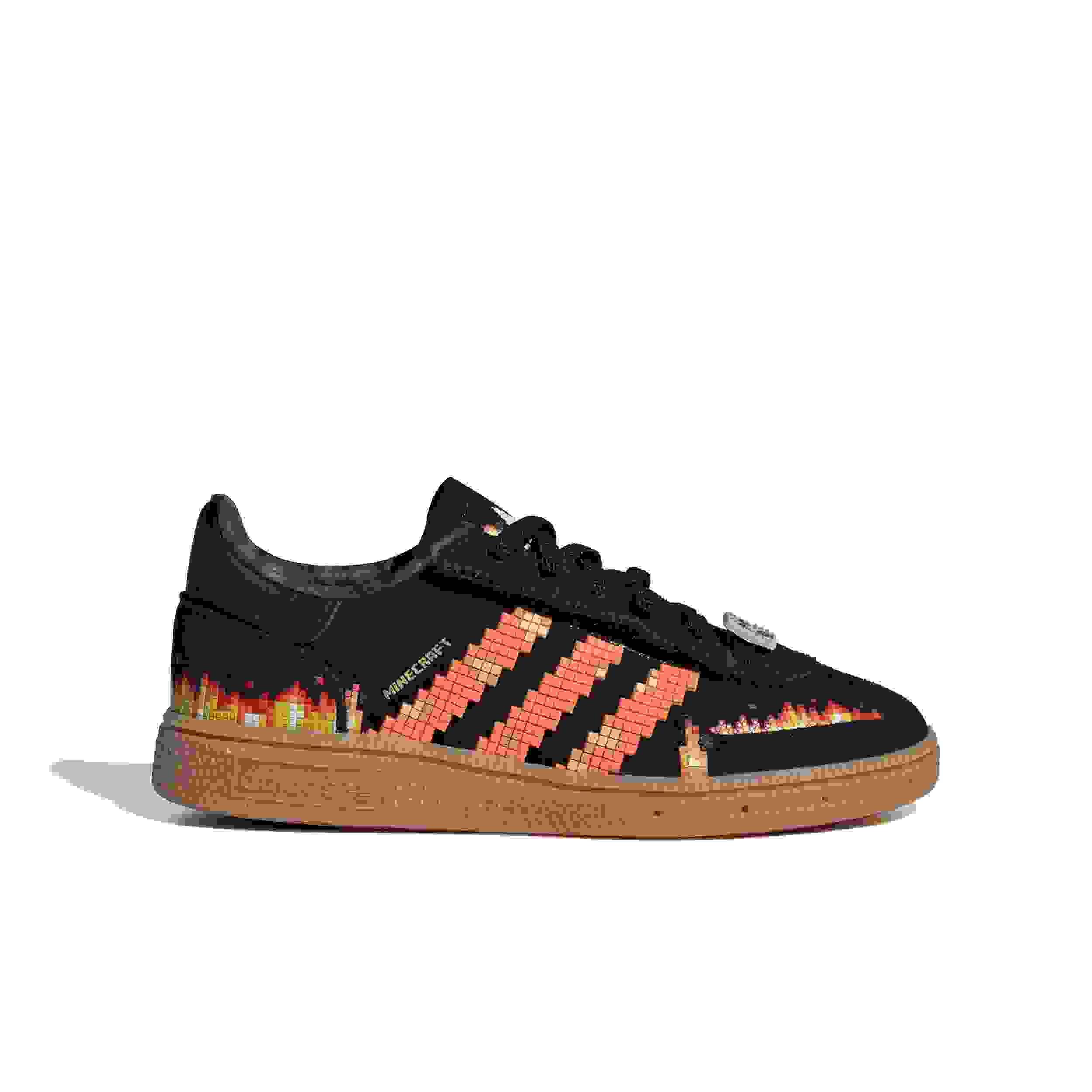 adidas Originals Minecraft Handball Spezial CC EL Preschool Boys' "Black/Pure Orange/White" Shoe